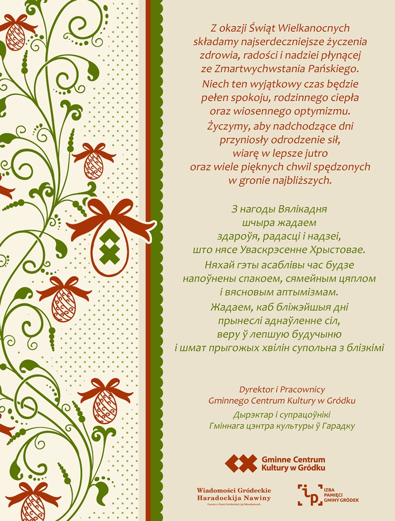 ŻYCZENIA WIELKANOC 2026